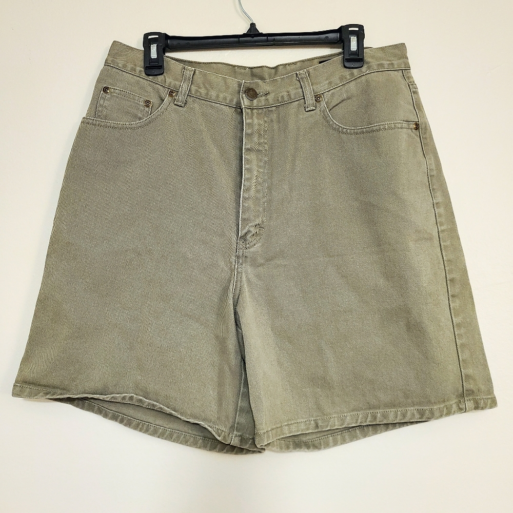 Like New! Eddie Bauer Loose Fit Moss Green Denim Modest Jean Shorts